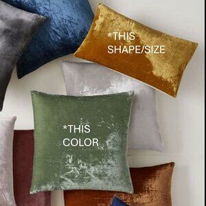 NWT! 12x21 West Elm Lush Velvet Pillow Cover Eucalyptus Green